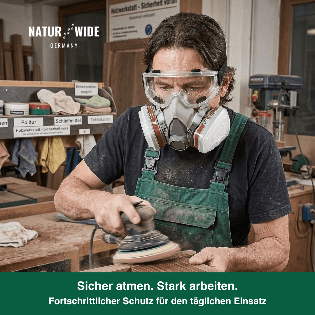 Halbmaske mit Filterpatronen & Schutzbrille – Ansicht 5