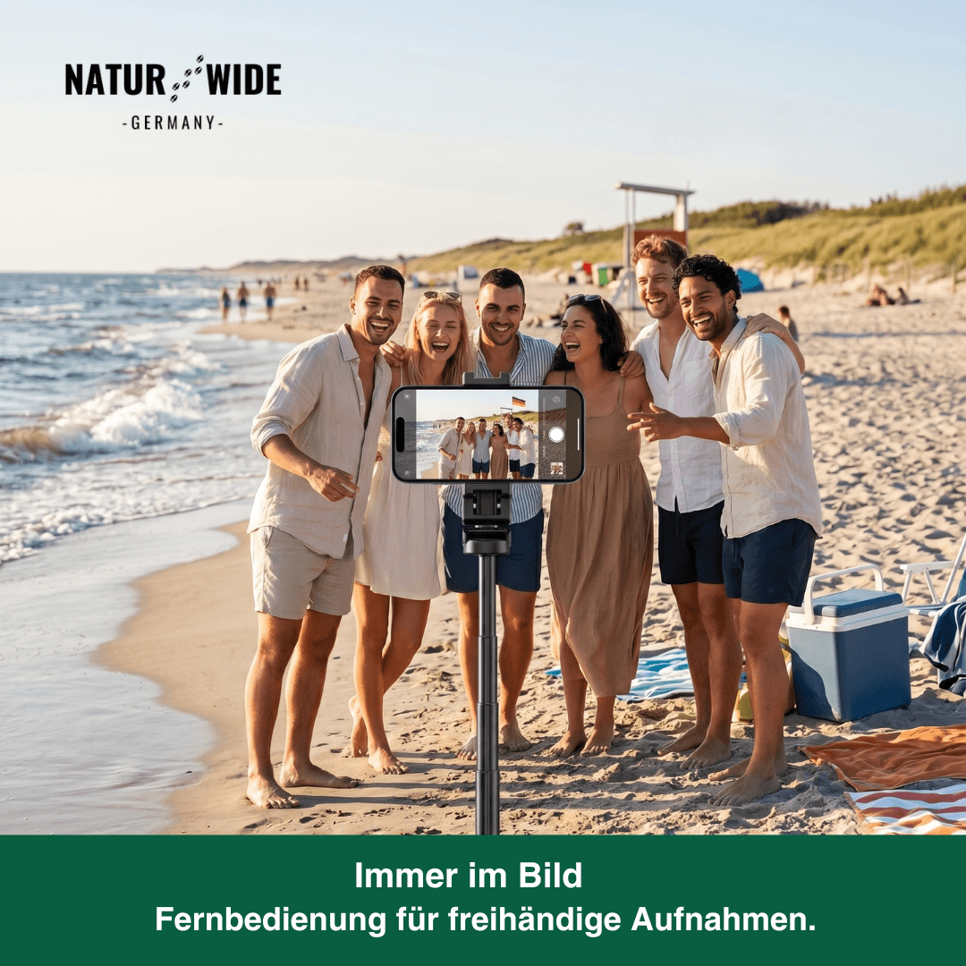 Mini-Selfie-Stick mit Stativ & Fernauslöser – Ansicht 3