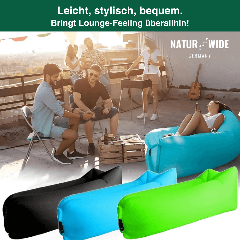 Aufblasbares Luftsofa ohne Pumpe, 200 × 70 cm – Ansicht 3