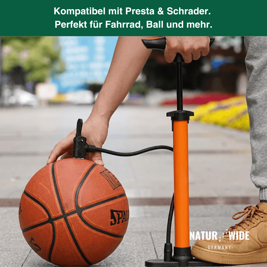 Fahrradpumpe 11 bar mit Manometer, alle Ventile – Ansicht 5