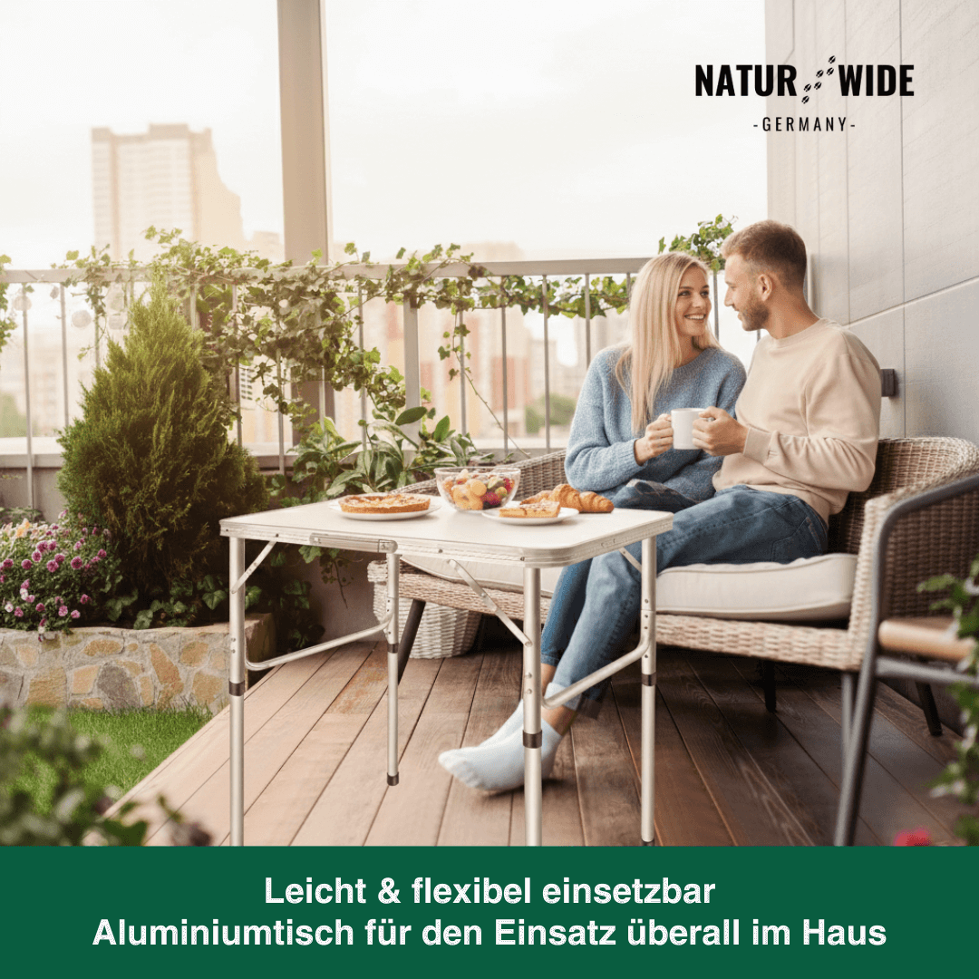 Alu-Campingtisch, klappbar & höhenverstellbar – Ansicht 3