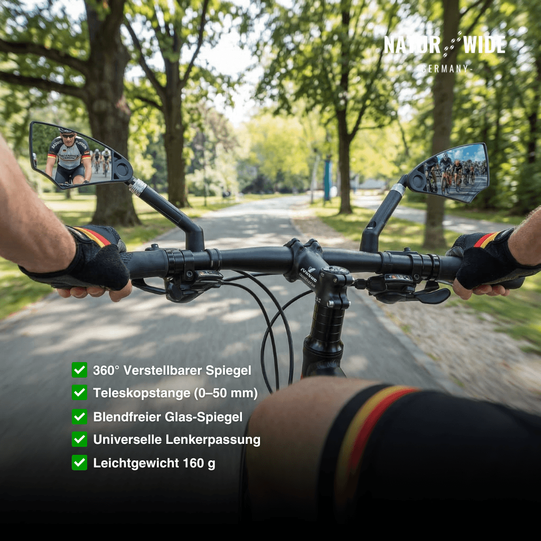 Fahrrad-Rückspiegel, 360° drehbar, entspiegelt – Ansicht 14