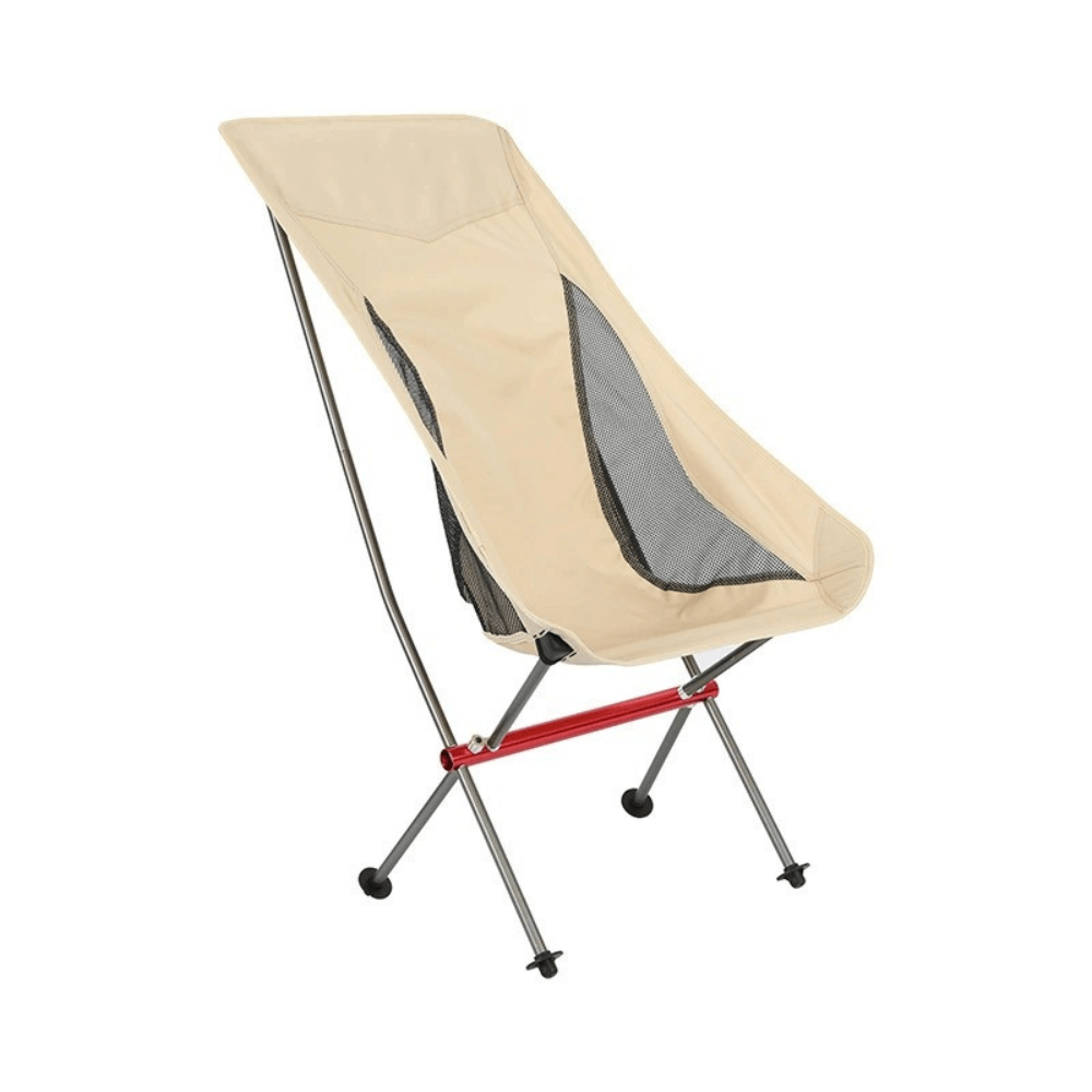 Leichter Campingstuhl, hohe Lehne, 1,3 kg – Beige