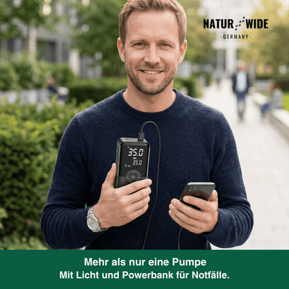 Akku-Reifenkompressor mit Display & Powerbank – Ansicht 3