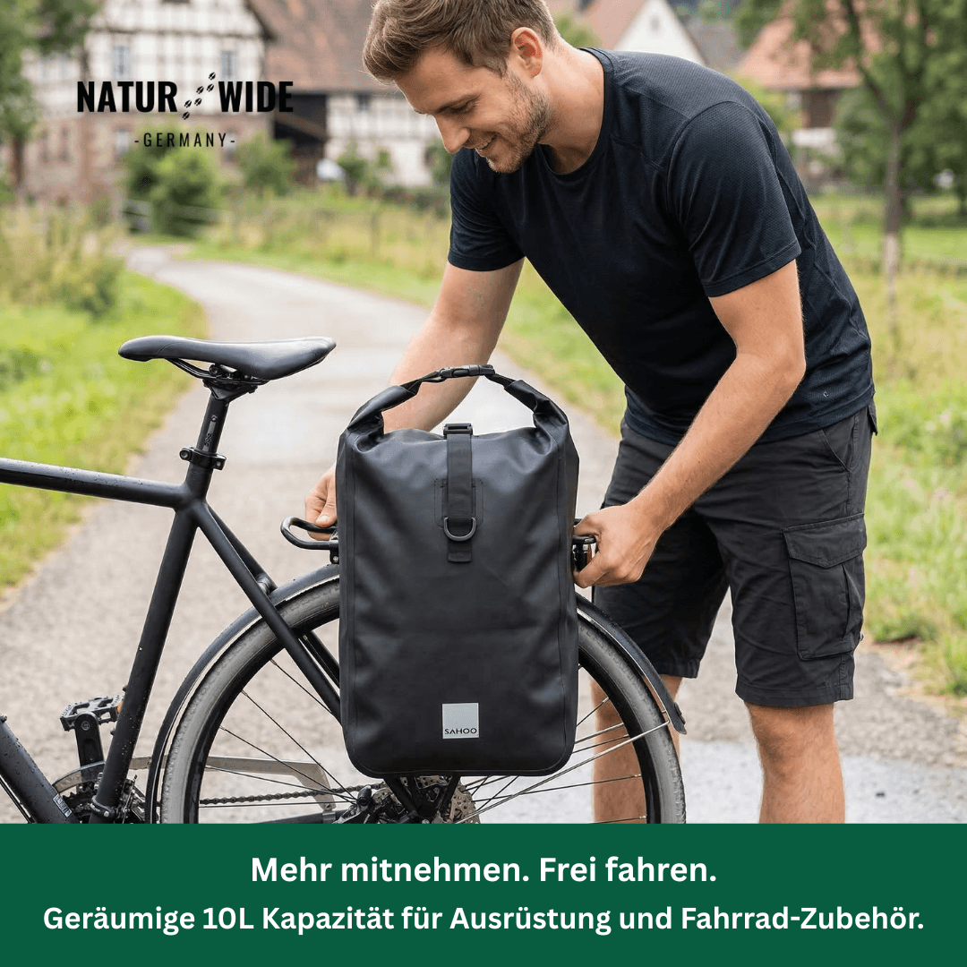 Fahrrad-Packtasche 10 L mit Rollverschluss – Ansicht 3