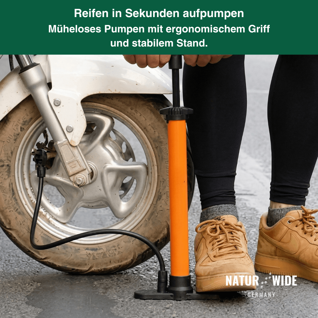 Fahrradpumpe 11 bar mit Manometer, alle Ventile – Ansicht 3
