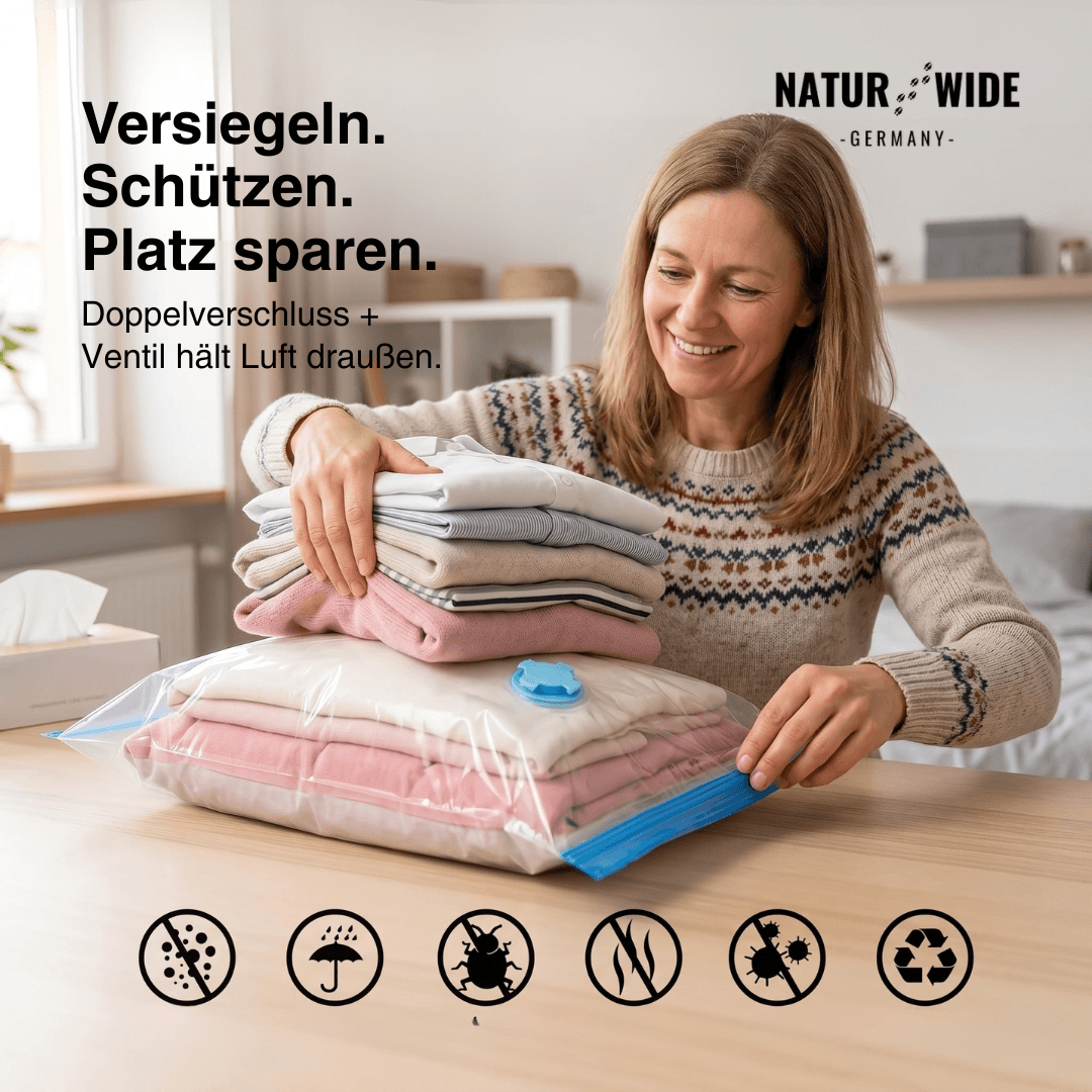 Vakuumbeutel für Kleidung & Bettdecken, 3 Stück – Ansicht 2