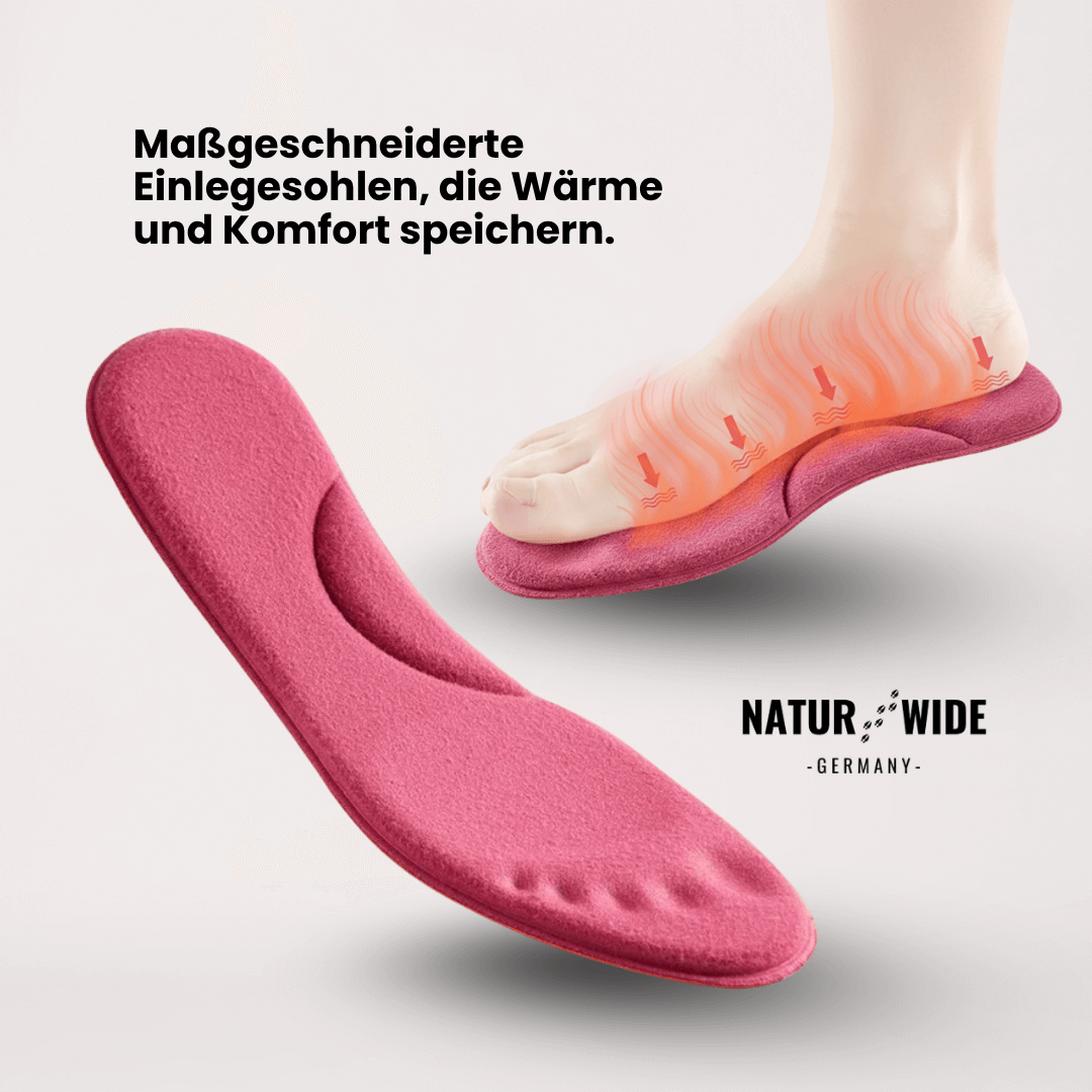 Thermo-Einlegesohlen mit Memory Foam, ohne Akku – Rosa