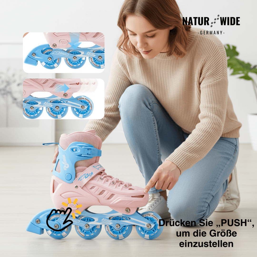 Größenverstellbare Inline Skates mit LED-Rollen – Ansicht 13