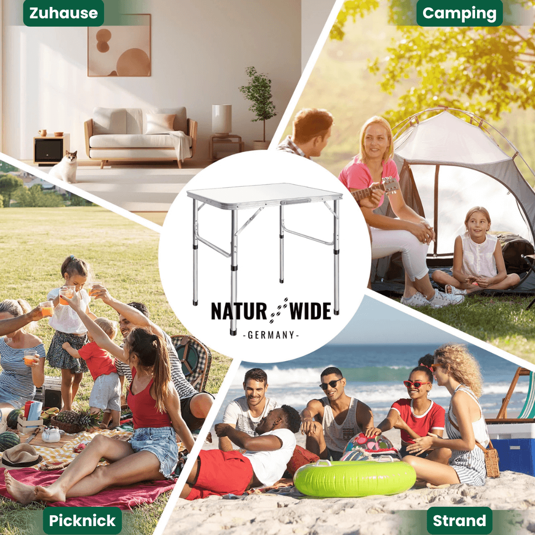 Alu-Campingtisch, klappbar & höhenverstellbar – Ansicht 11