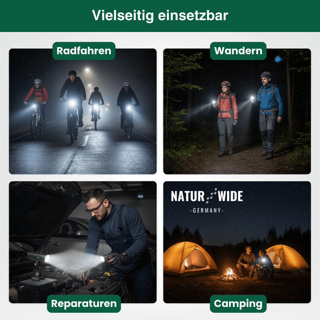 Fahrradlicht-Set mit 1200-Lumen-Frontlicht – Ansicht 13