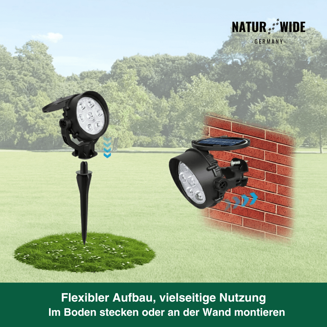 Solar-Gartenstrahler 2er-Set, IP65, verstellbar – Ansicht 10