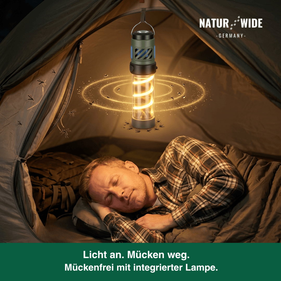 5-in-1-Campinglampe mit Mückenschutz & Stativ – Ansicht 6