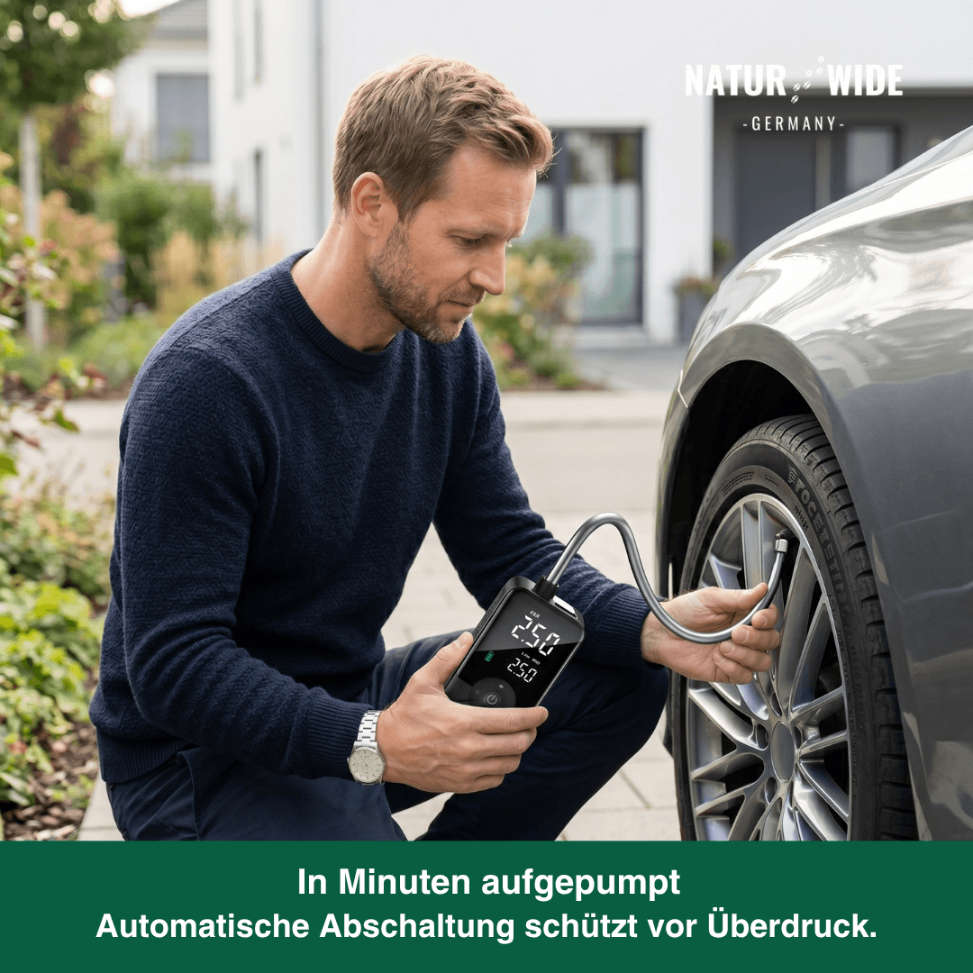 Akku-Reifenkompressor mit Display & Powerbank – Ansicht 16