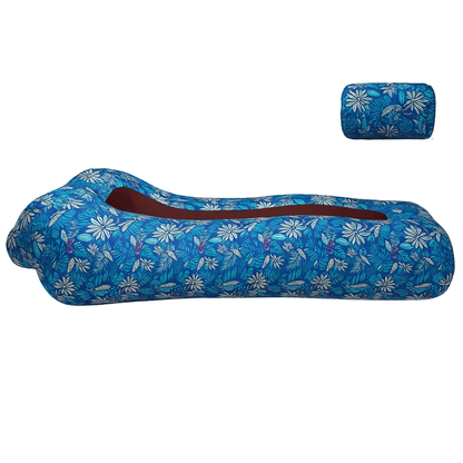 Aufblasbares Sofa-Luftbett ohne Pumpe, 200 kg – Blau Muster
