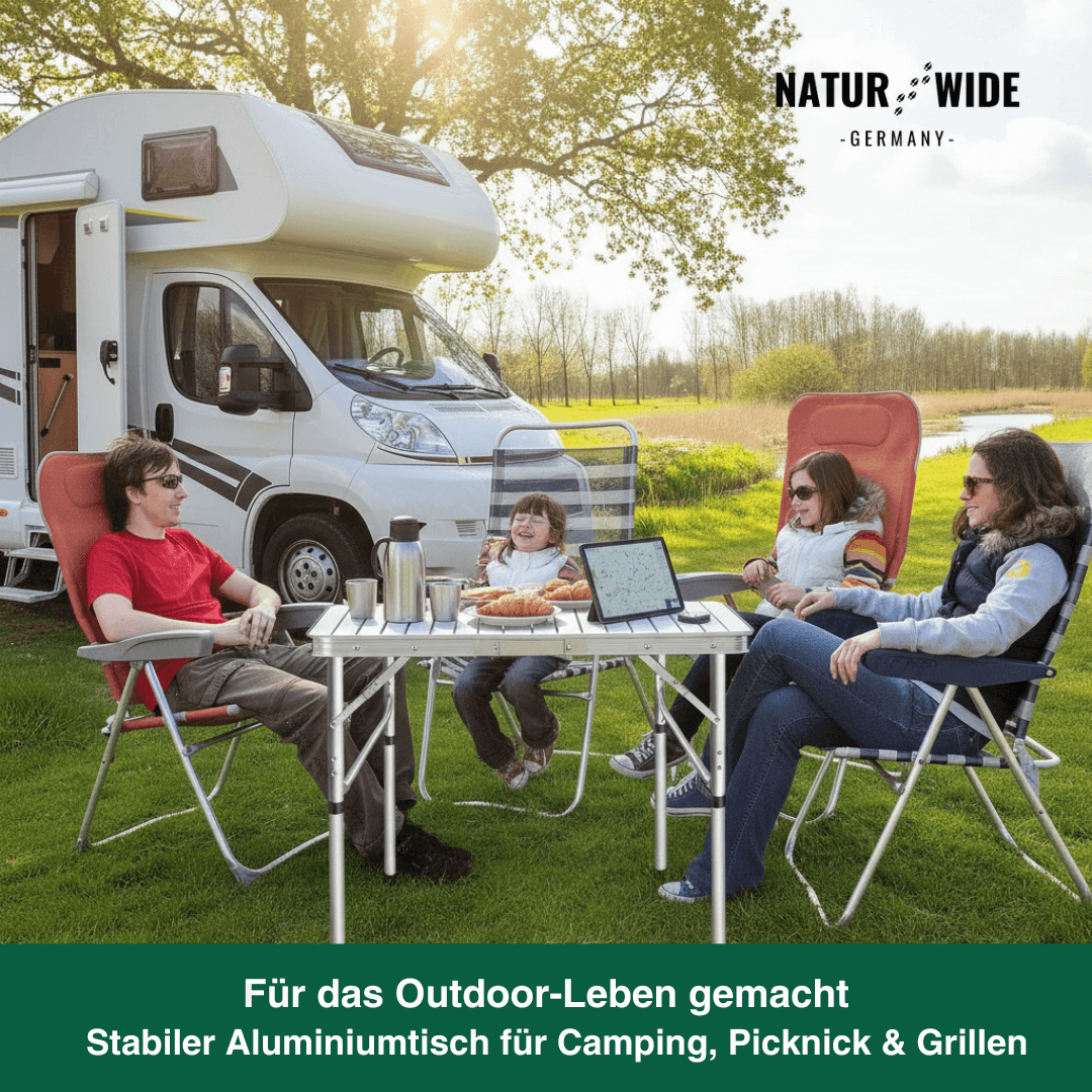 Alu-Campingtisch, klappbar & höhenverstellbar – Ansicht 4