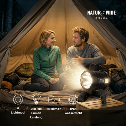 LED-Handstrahler mit Akku, Solar & Powerbank – Ansicht 12