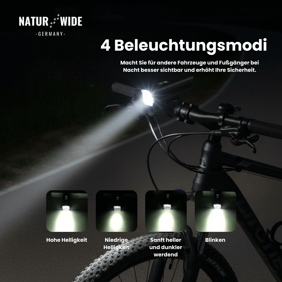 Fahrradlicht-Set mit 1200-Lumen-Frontlicht – Ansicht 5