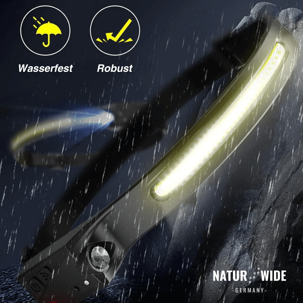 Stirnlampe mit 230°-Licht und Bewegungssensor – Ansicht 9
