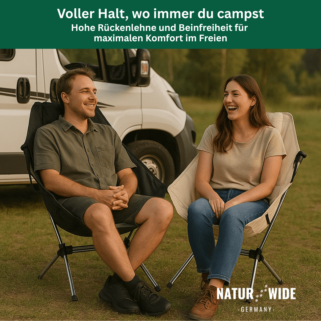 Camping-Schaukelstuhl XXL, faltbar, gepolstert – Ansicht 2
