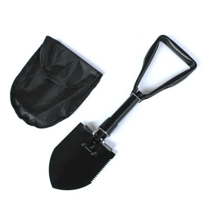 Klappspaten aus Karbonstahl mit Tasche – Schwarz