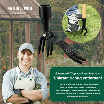 Unkrautstecher mit Fußtritt und langem Stiel – Ansicht 2