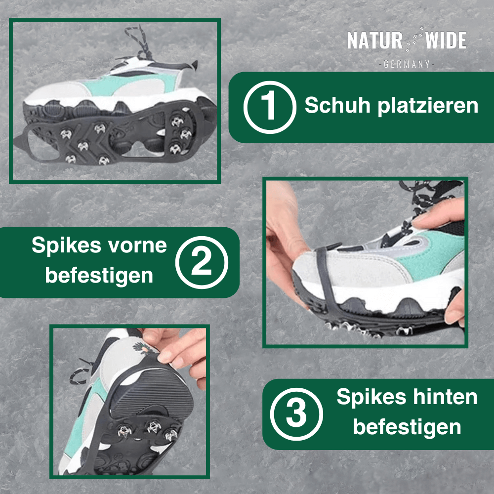 Schuhspikes für Eis & Schnee, Edelstahl-Spikes – Ansicht 2