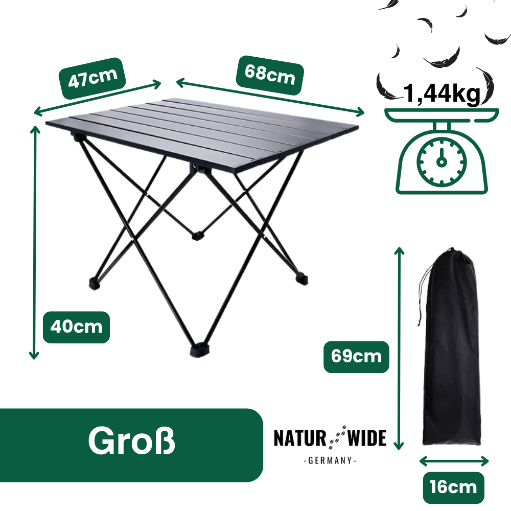 Faltbarer Camping-Tisch aus Aluminium, 2 Größen – Ansicht 3