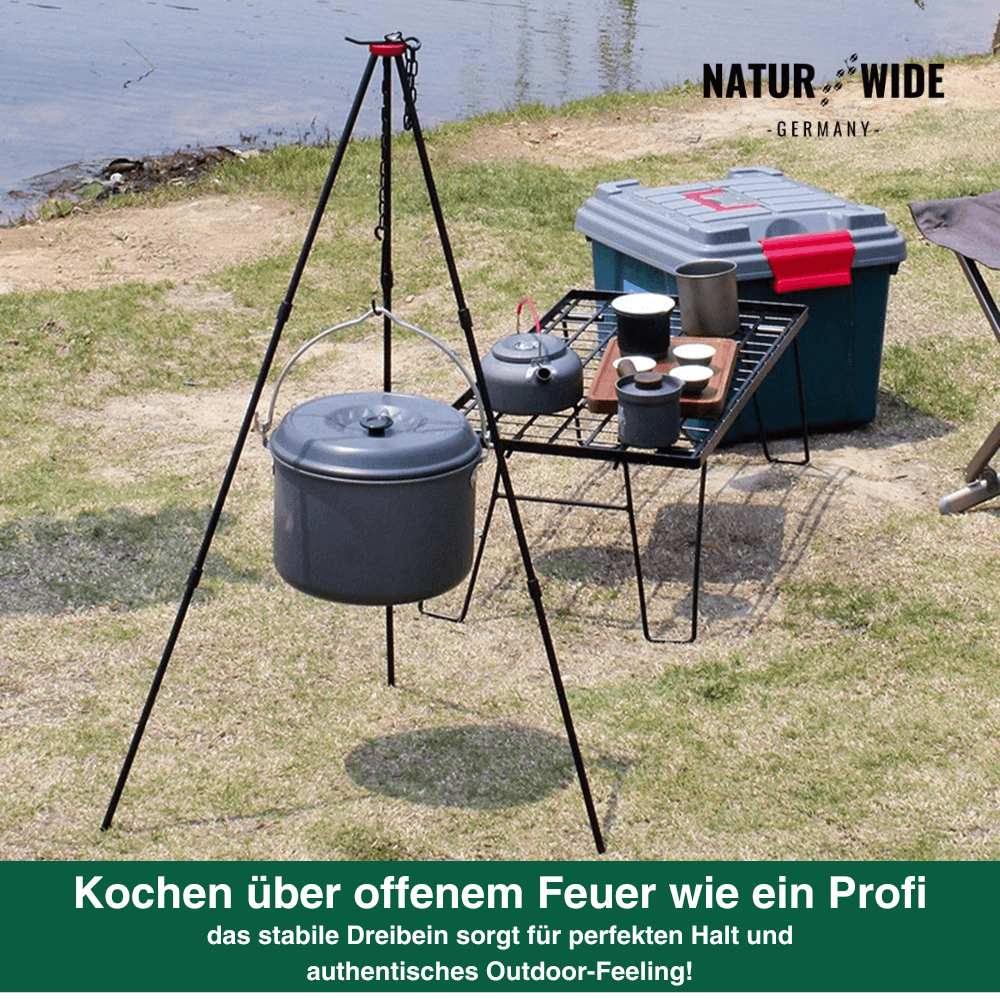 Camping-Dreibein fürs Lagerfeuer, nur 371 g – Ansicht 3