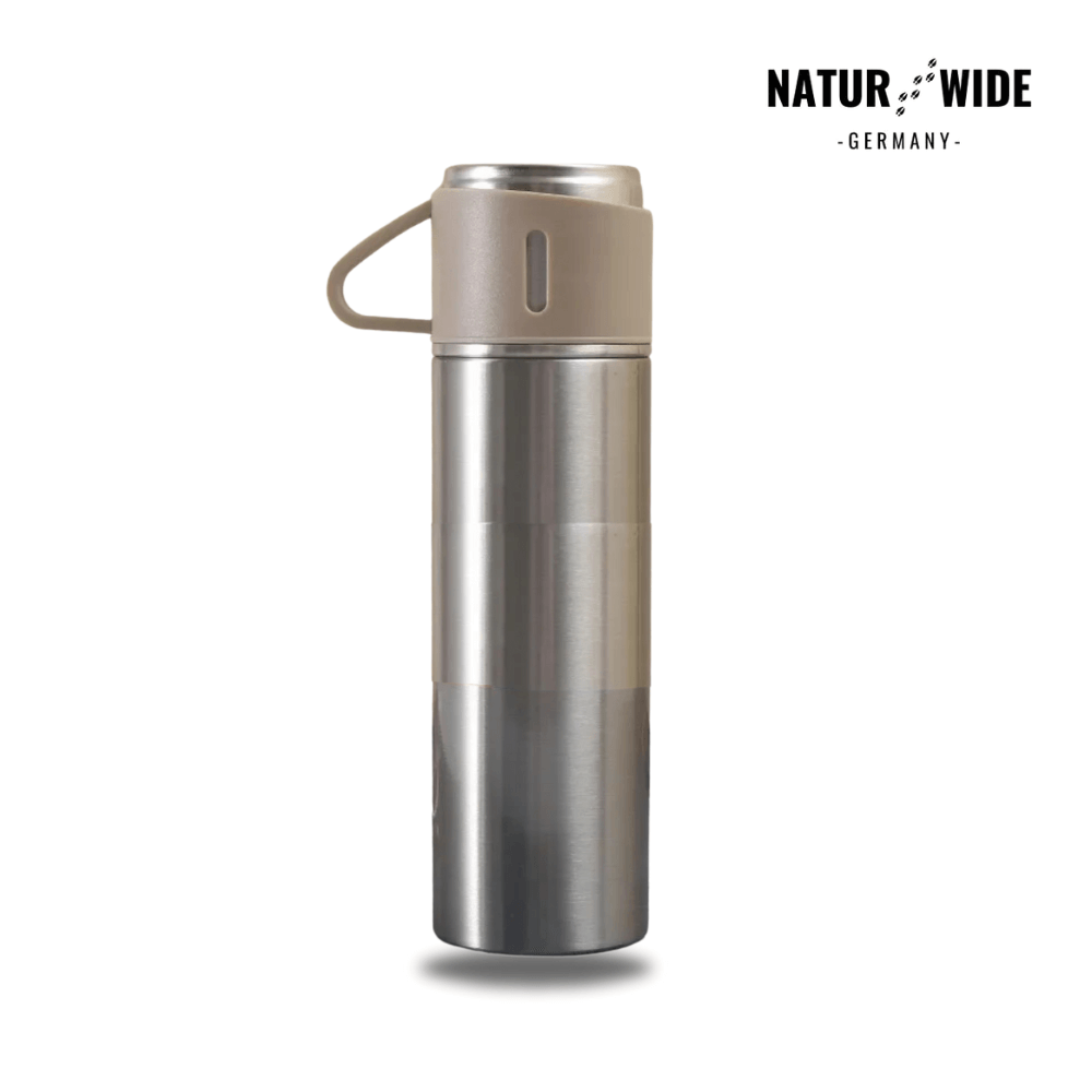 Thermosflasche 500 ml mit 3 Tassen, Edelstahl – Ansicht 21
