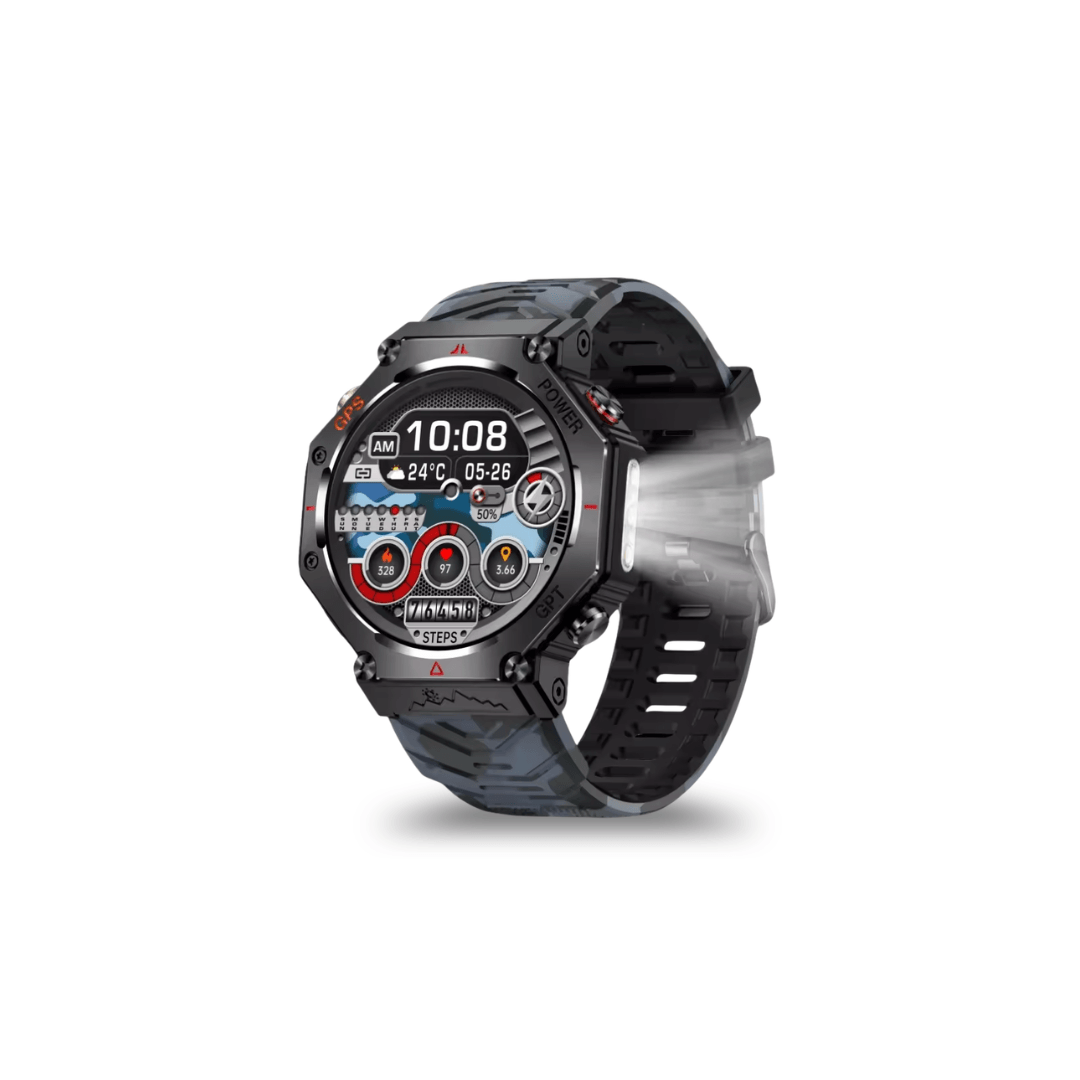Outdoor-Smartwatch mit GPS, AMOLED & 10 ATM – Tarnung