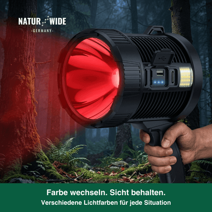 LED-Handstrahler mit Akku, Solar & Powerbank – Ansicht 6