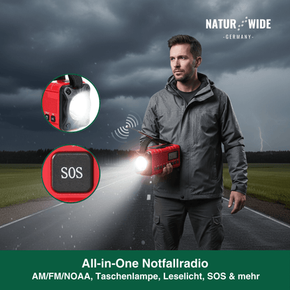 Kurbelradio mit Solar und 10.000-mAh-Powerbank – Ansicht 10