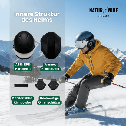 Skihelm mit integriertem Visier, Anti-Beschlag – Ansicht 3