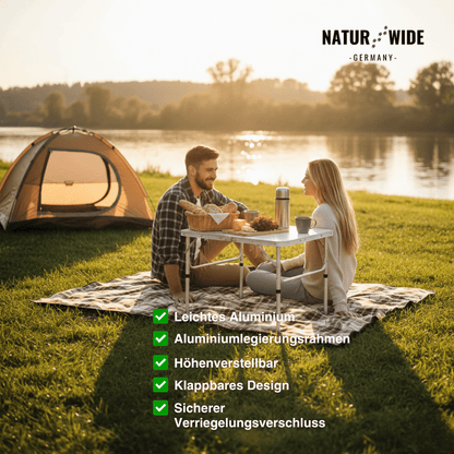 Alu-Campingtisch, klappbar & höhenverstellbar – Ansicht 2