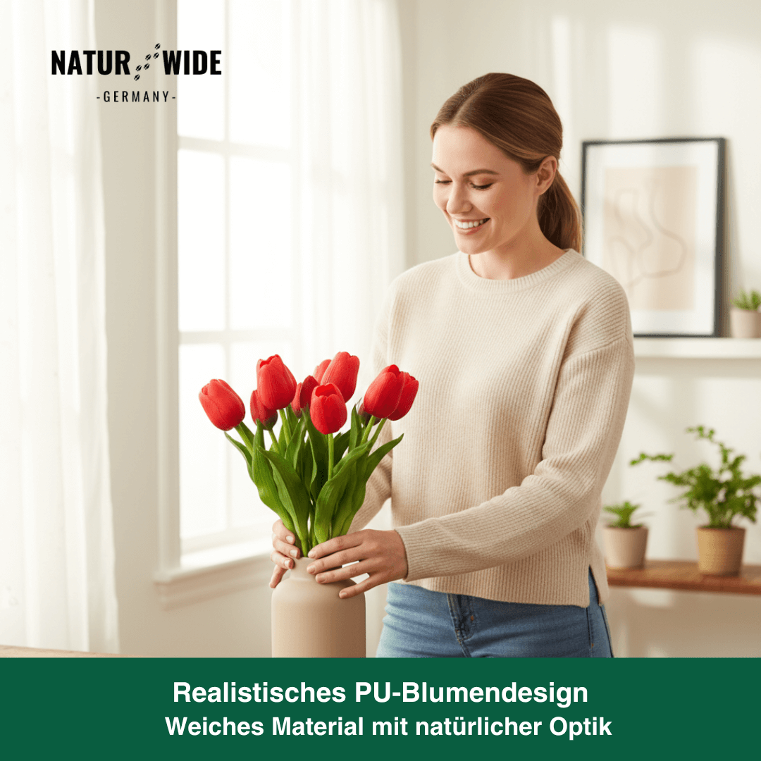 Künstliche Tulpen im 5er-Bund, täuschend echt – Ansicht 6
