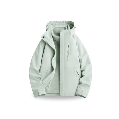 Damen Regenjacke 2-in-1 mit Fleece-Innenjacke – Pastell-Blau