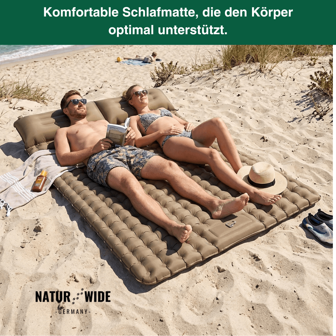 Ultraleichte Isomatte mit Fußpumpe, 8 cm dick – Ansicht 21