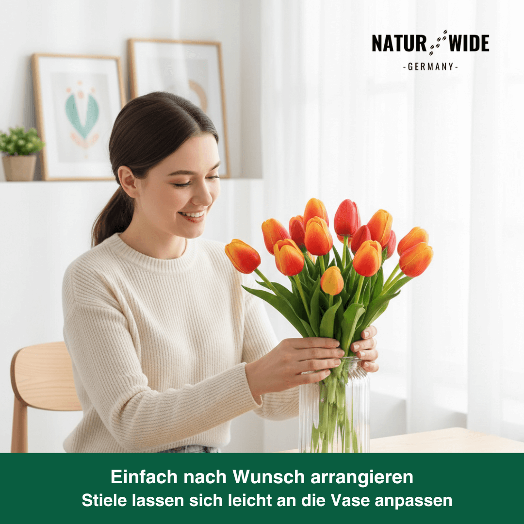 Künstliche Tulpen im 5er-Bund, täuschend echt – Ansicht 4