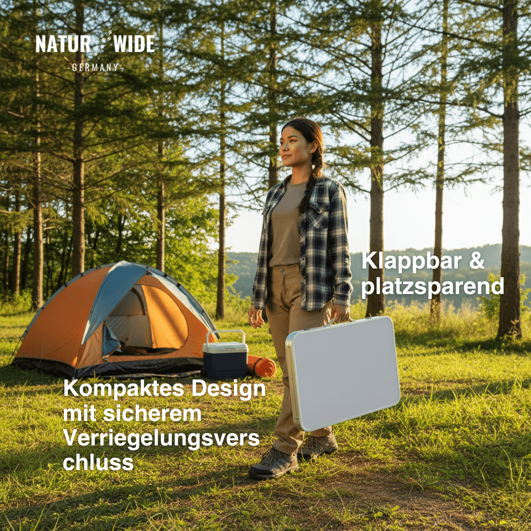 Alu-Campingtisch, klappbar & höhenverstellbar – Ansicht 10