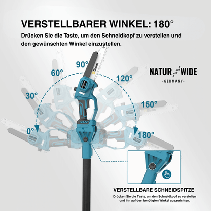 Akku-Hochentaster 4-in-1 mit Astschere, 2,4 m – Ansicht 14
