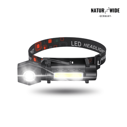 2-in-1 LED-Taschenlampe & Stirnlampe, USB-C – Ansicht 9