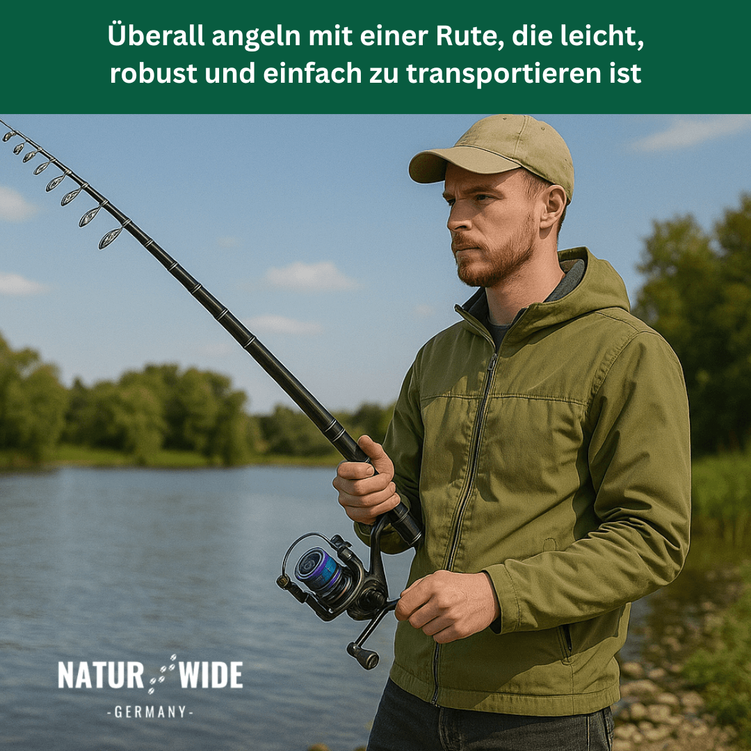 Teleskop-Angelset mit Rolle, 1,8 bis 2,7 m – Ansicht 4