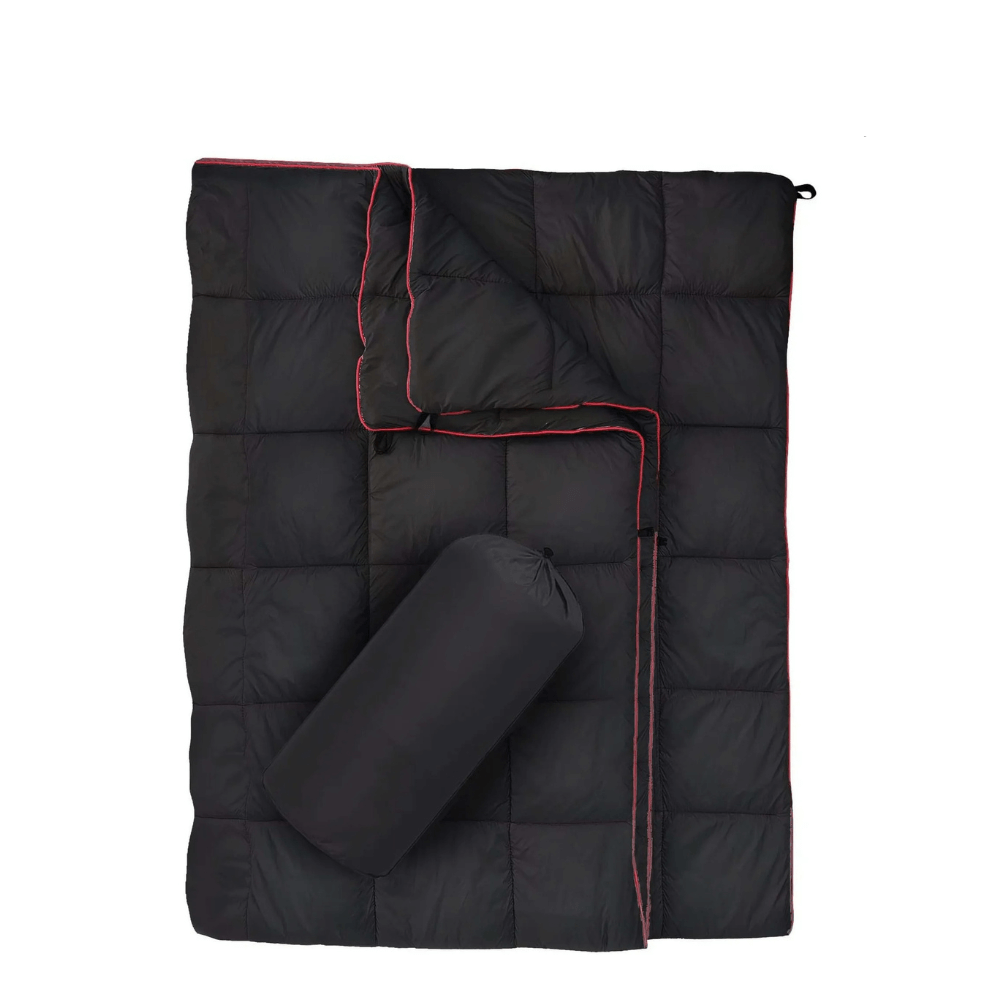 Outdoor-Reisedecke 140 × 200 cm, wasserabweisend – Schwarz