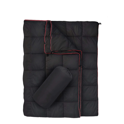 Outdoor-Reisedecke 140 × 200 cm, wasserabweisend – Schwarz