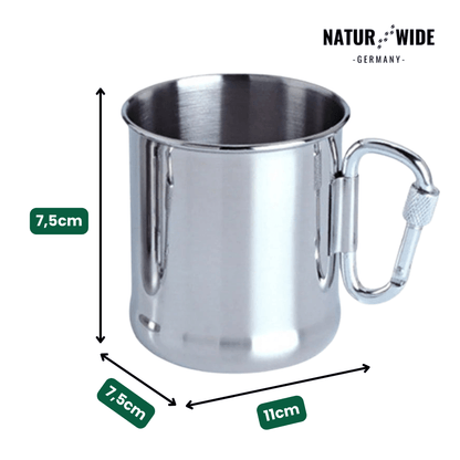 Edelstahlbecher 500 ml mit Karabinergriff – Ansicht 3