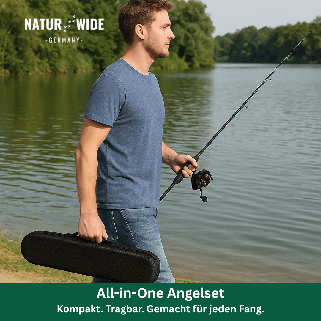 Angelset mit Carbonrute & Baitcaster, 2,4 m – Ansicht 3