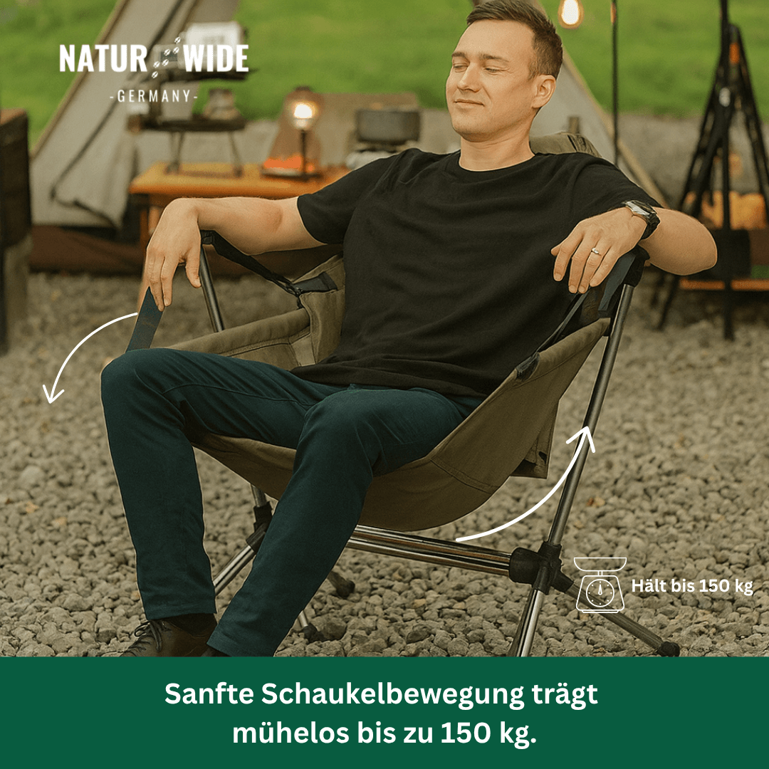 Camping-Schaukelstuhl XXL, faltbar, gepolstert – Ansicht 4