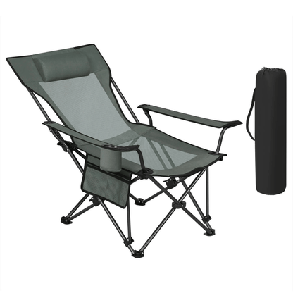 Faltbarer Relaxstuhl mit Liegeposition, 150 kg – Grau