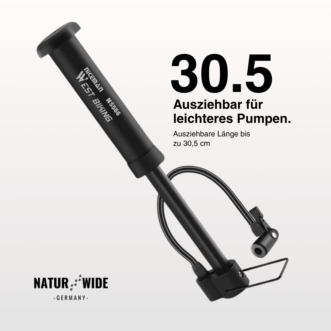 Mini-Standpumpe für Fahrrad & Ball, 5,5 bar – Ansicht 4